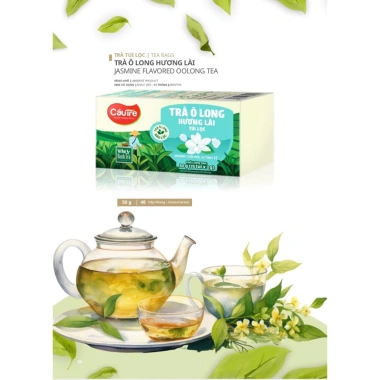 Combo 5 hộp Trà Oolong Túi Lọc Cầu Tre Bao bì Tết 25 gói HSD 04/2.027 Giảm giá