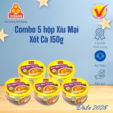 Combo 5 hộp Xíu Mại xốt cà Vissan 150g - Đồ hộp Vissan, Giá chỉ 185.677 VND