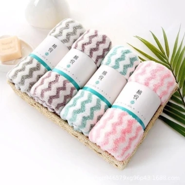 Combo 5 khăn mặt cotton lông cừu siêu mềm 30x50cm - Giá chỉ 8.900₫ 2