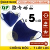 Combo 5 khẩu trang GP Standard 7 lớp, than hoạt tính, đeo qua tai - Giá 135k