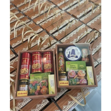 Combo 5 Khay Vân Gỗ Ren Trắng Đựng Giỏ Quà Tết Cao Cấp 2.025 và Túi Giấy Thiết Kế - 90.000đ