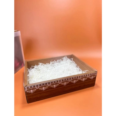 Combo 5 Khay Vân Gỗ Ren Trắng Đựng Giỏ Quà Tết Cao Cấp 2.025 và Túi Giấy Thiết Kế - 90.000đ
