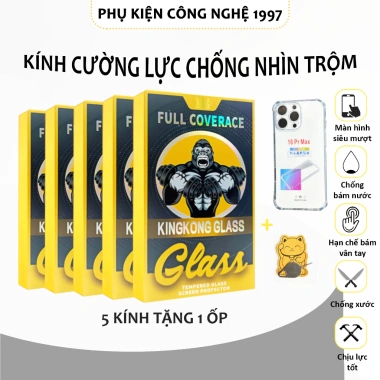 Combo 5 Kính Cường Lực IP Chống Trộm KK Tự Dán - Dành Cho iPhone 7, Xs Max, 11‑13‑14‑15‑16 Pro Max - 59.000đ, Tặng Ốp
