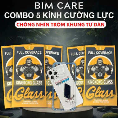 Combo 5 kính cường lực Kingkong khung tự dán IP – Tặng 1 ốp và Mèo Thần Tài Bimcare Combo 5 kính cường lực Kingkong khung tự dán IP – Tặng 1 ốp và Mèo Thần Tài Bimcare