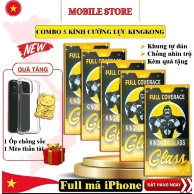 Combo 5 kính cường lực KINHKONG chống nhìn chộm - Bảo vệ màn hình, giá chỉ 70.799 VND