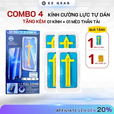 Combo 5 Kính Cường Lực Ốp + Mèo Thần Tài KK IP 7-16 Plus/Pro/Max - Chống Nhìn Trộm, Giá 68.896