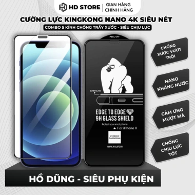 Combo 5 kính KK cường lực Nano iPhone X XR XS Max 11-17 - Siêu bền, 17.999₫