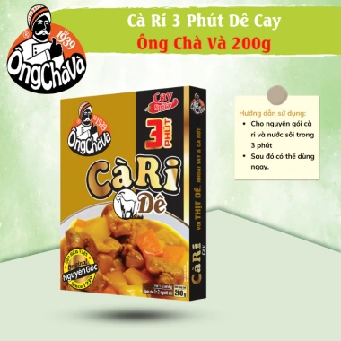 Combo 5 Loại Cà Ri 3 Phút Ông Chà 200g - Gà Cay, Gà Không Cay, Bò Cay, Bò Không Cay, Dê - 140.000đ 6