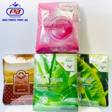 Combo 5 mặt nạ 3W Clinic Fresh Mask Sheet 23ml - Dưỡng da trắng sáng, mịn màng, chiết xuất thiên nhiên Hàn Quốc - 36.500₫