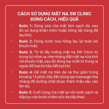 Combo 5 mặt nạ 3W Clinic Fresh Mask Sheet 23ml - Dưỡng da trắng sáng, mịn màng, chiết xuất thiên nhiên Hàn Quốc - 36.500₫
