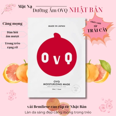 Combo 5 Mặt Nạ Dưỡng Ẩm OVQ Nhật Bản Chiết Xuất Trái Cây Thiên Nhiên - Giá 140.000, Dưỡng ẩm sâu, Da Mịn Màng