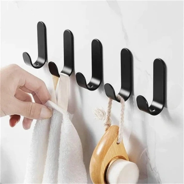 Combo 5 Móc Dán Tường Siêu Dính Kèm Keo, Móc Chữ J Treo Quần Áo Giá 23.000 VNĐ