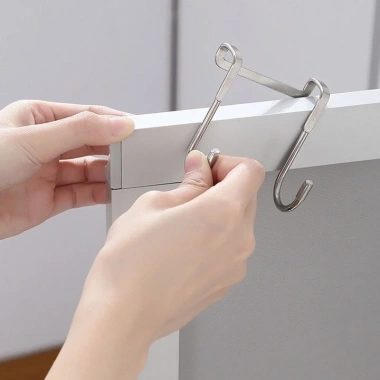 Combo 5 Móc Inox Đa Năng - Móc Đôi Hình S, Gài Sau Cánh Tủ Bếp, 15.000 VND