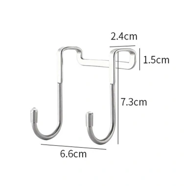 Combo 5 Móc Inox Đa Năng - Móc Đôi Hình S, Gài Sau Cánh Tủ Bếp, 15.000 VND