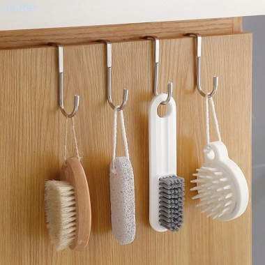 Combo 5 Móc Inox Đa Năng - Móc Đôi Hình S, Gài Sau Cánh Tủ Bếp, 15.000 VND