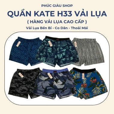 Combo 5 Quần Đùi Nam H33 Vài Kate Co Dãn Thoáng Mát Thoải mái vận động 245.000 VND 10