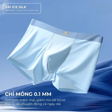 Combo 5 Quần Lót Nam Boxer Seamone – Lụa Băng, Co Giãn, Thoáng Khí, Kháng Khuẩn 10A, Khử Mùi 3