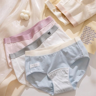 Combo 5 Quần Lót Nữ Cotton Viền Pastel + Quần Chip Cạp Ôm Hông Không Lộ Viền AMYBRA L183 Giá chỉ 184.000 VND