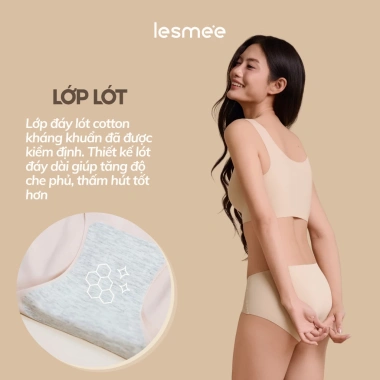 Combo 5 Quần Lót Nữ LESMÉE Không Viền Kháng Khuẩn Co Giãn Mềm Mịn Giá 199k 3