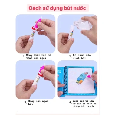 Combo 5 Sách Tô Màu Nước Ma Thuật Cho Bé - Tranh Tô Màu Nhiều Chủ Đề, Giá 65.000