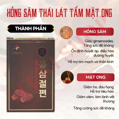 Combo 5 Sâm Lát Tẩm Mật Ong Hàn Quốc 20g - Giá ưu đãi 229k, hỗ trợ đề kháng