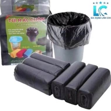 Combo 5 Sét 15 Cuộn Túi Đựng Rác Đen Tự Phân Hủy 55x65 cm - Giá chỉ 24.999₫
