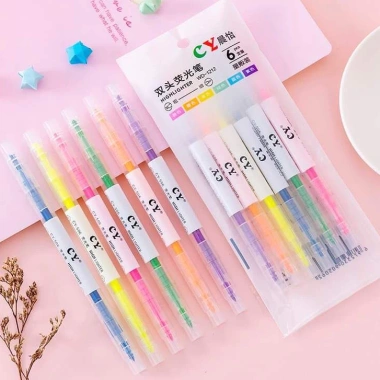 Combo 5 Set 6 Bút Dạ Quang Highlight 2 Đầu Màu Pastel - Giá 32.500₫, Giảm 7.150₫