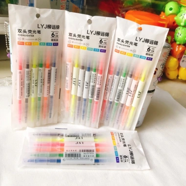 Combo 5 Set 6 Bút Dạ Quang Highlight 2 Đầu Màu Pastel - Giá 32.500₫, Giảm 7.150₫