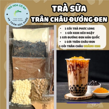 Combo 5 Set Trà Sữa Tự Pha 5 Vị Ngẫu Nhiên - 45‑50 Ly Trà Hoa Cô Ba 99k