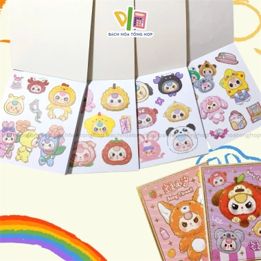 COMBO 5 Sổ sticker BabyThree 12 trang Hình dán bé ba, trang trí sổ tay, chỉ 22.500đ