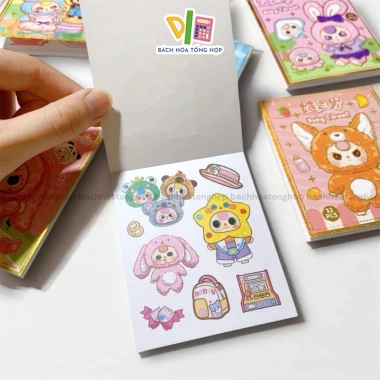 COMBO 5 Sổ sticker BabyThree 12 trang Hình dán bé ba, trang trí sổ tay, chỉ 22.500đ