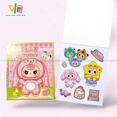 COMBO 5 Sổ sticker BabyThree 12 trang Hình dán bé ba, trang trí sổ tay, chỉ 22.500đ