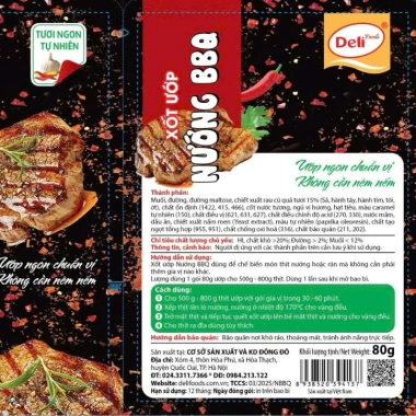 Combo 5 Sốt BBQ Deli Foods 80g Nêm Sẵn Thơm Ngon Tiện Lợi Ướp Thịt 15.300 VND