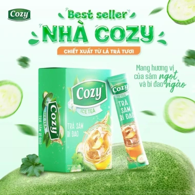 Combo 5 Trà Cozy Hoà Tan Ice Tea 16 gói Đào Dâu Vải Chanh Dây Sâm Bí Đao Thanh Nhiệt Giải Khát 186k