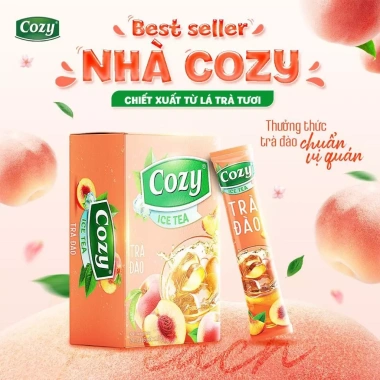 Combo 5 Trà Cozy Hoà Tan Ice Tea 16 gói Đào Dâu Vải Chanh Dây Sâm Bí Đao Thanh Nhiệt Giải Khát 186k