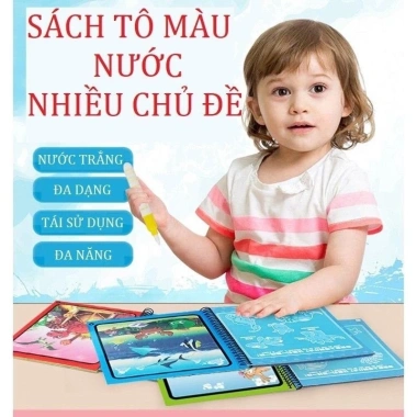 Combo 5 Tranh Tô Màu Nước Ma Thuật Cho Bé - Nhiều Chủ Đề, Tặng Bút Tô, Giá Ưu Đãi 14.000₫