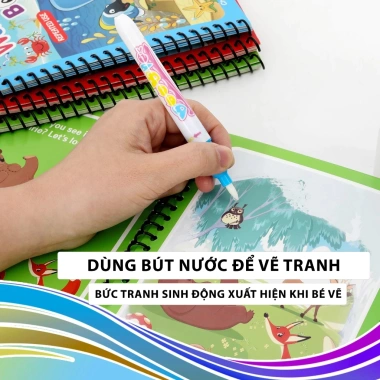 Combo 5 Tranh Tô Màu Nước Ma Thuật Cho Bé - Nhiều Chủ Đề, Tặng Bút Tô, Giá Ưu Đãi 14.000₫