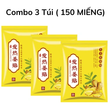 Combo 5 Túi 250 Miếng Cao Dán Gừng Giảm Đau Vai Gáy, Cơ Xương Khớp, Giữ Ấm 25k