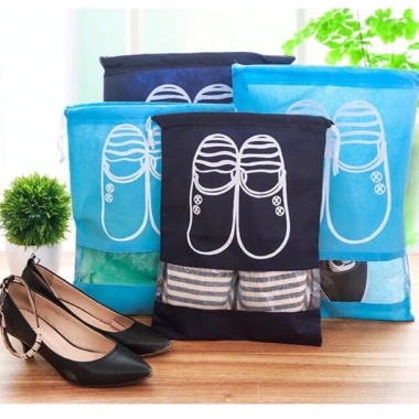 Combo 5 Túi Đựng Giày Du Lịch Vải Dây Rút Chống Bẩn Lớn, Túi Zip Dày Giá 30.000đ