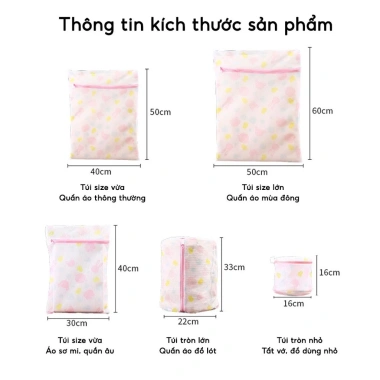 Combo 5 Túi Giặt Lưới - Khóa kéo, Ngăn giãn quần áo, đồ lót, tất, vớ - 55.000 VND 8