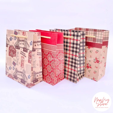Combo 5 túi giấy Kraft túi xi măng quai xách họa tiết đa kích cỡ - Menystore 34k 9