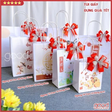 Combo 5 túi giấy Tết hoa mai đỏ 2.026 đa size, giấy cứng cáp, phù hợp quà tặng – 16.000₫ 3