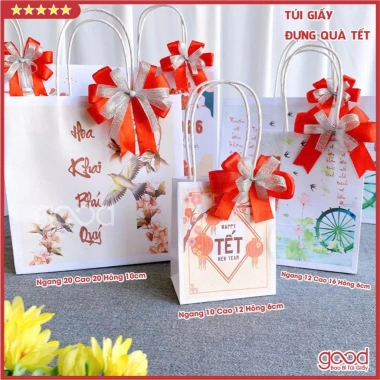 Combo 5 túi giấy Tết hoa mai đỏ 2.026 đa size, giấy cứng cáp, phù hợp quà tặng – 16.000₫ 7
