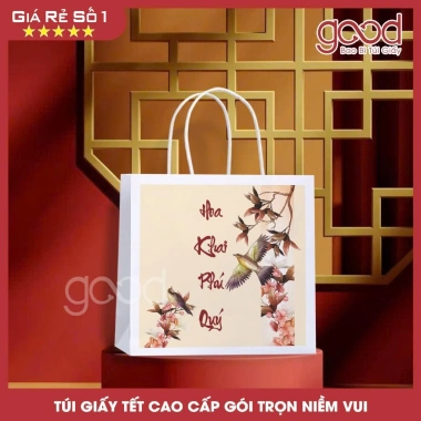 Combo 5 túi giấy Tết hoa mai đỏ 2.026 đa size, giấy cứng cáp, phù hợp quà tặng – 16.000₫ 10