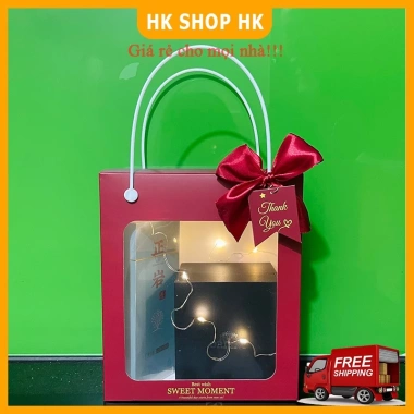 Combo 5 Túi Hộp Giấy Mặt Kính Đựng Hoa Quà 20/10 20/11 14/2 8/3 Xinh Xắn Giá 48.510₫ 2