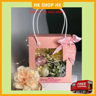 Combo 5 Túi Hộp Giấy Mặt Kính Đựng Hoa Quà 20/10 20/11 14/2 8/3 Xinh Xắn Giá 48.510₫ 3