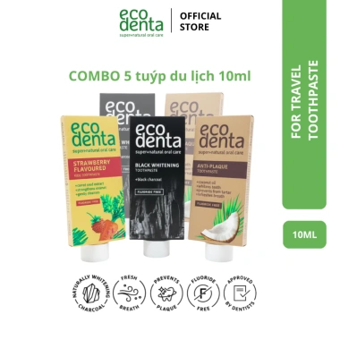 Combo 5 tuýp du lịch Nụ Vu Vi 10ml - Kem dâu, dừa, trắng than hoạt tính - 150k