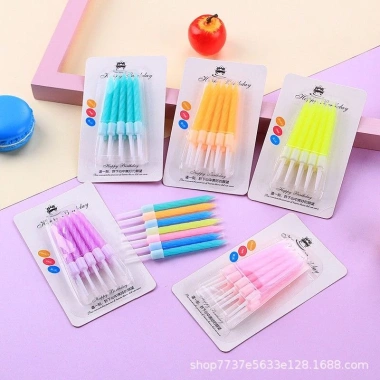 Combo 5 - Vỉ 10 cây nến sinh nhật màu sắc, nến xoắn, đèn cầy, giá ưu đãi 16.000₫