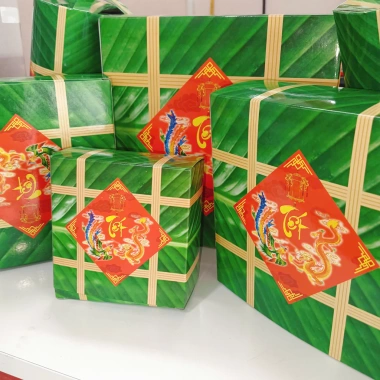 Combo 5 Vỏ Bánh Chưng & Bánh Tét Đậm Hương Giao Ngẫu Nhiên Decor Tết Sang Trọng 30k 5