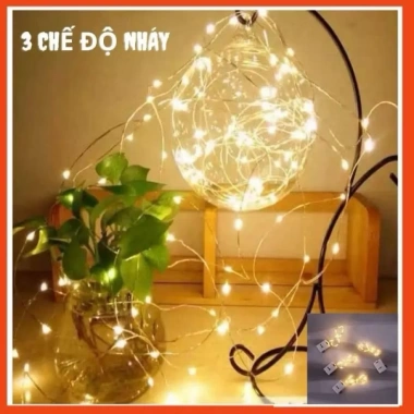 Combo 50-100 Đèn LED Đom Đóm 1m-2m chạy pin - Đèn nháy sáng rực, giá chỉ 60.148₫